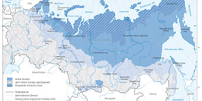 Karte: Staatlich geförderte Regionen in Nord-Russland