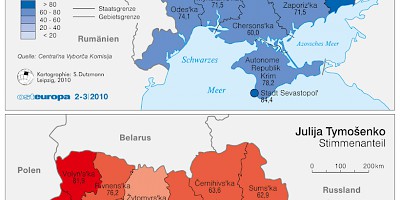 Karte: Ukraine: Präsidentschaftswahl 2010 – Stichwahl
