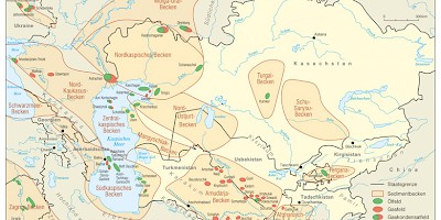 Karte: Zentralasien: Sedimentbecken