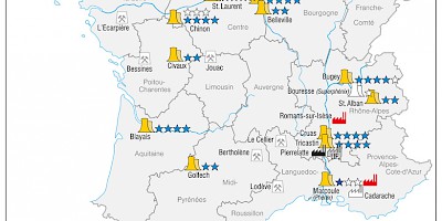 Karte: Frankreich: Atomenergie 2005