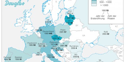 Karte: Douglas in Europa