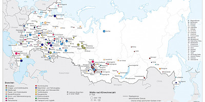Karte: Russland: Industrielle Monostädte