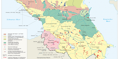 Karte: Der Kaukasus im Russischen Reich: 150 Jahre Ansiedlungspolitik und administrative Gliederung 1914