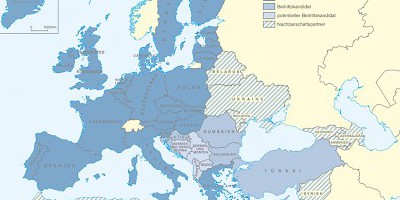 Karte: EU: Beitrittskandidaten, Nachbarschaftspartner 2005