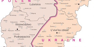 Karte: Polen und Ukraine: Nachbarschaftsprogramm INTERREG IIIa