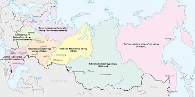 Karte: Russländische Föderation: Föderale Bezirke 2008