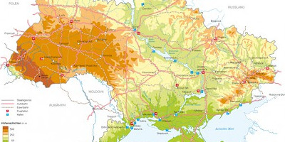Karte: Ukraine: Physische Übersicht