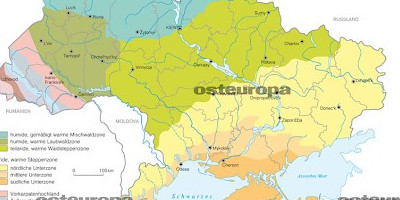 Karte: Ukraine: Vegetationszonen