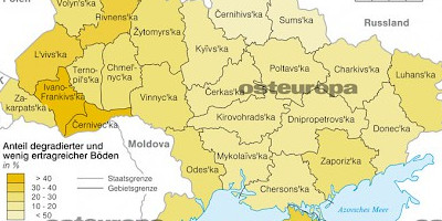 Karte: Ukraine: Bodendegradation