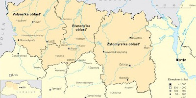 Karte: Nordwestukrainische Regionen