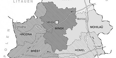Karte: Belarus: Bevölkerung und Landwirtschaft 2002