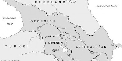 Karte: Armenien, Aserbaidschan, Georgien: Die Kaukasischen Staaten