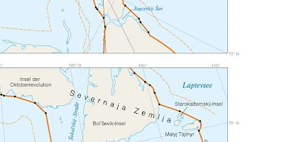 Karte: Meerengen des nördlichen Seewegs