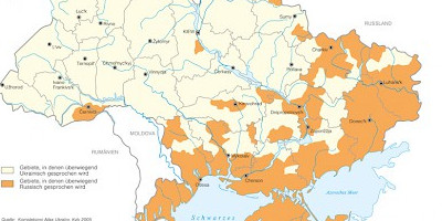 Karte: Alltagssprachen in der Ukraine