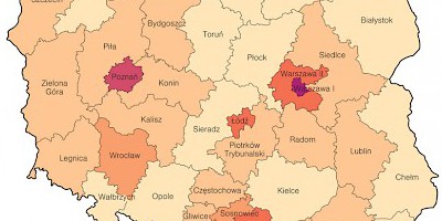 Karte: Polen: Wahlen zum Sejm 2007 – Wahlbeteiligung