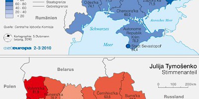 Karte: Ukraine: Präsidentschaftswahl 2010 – Stichwahl