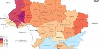 Karte: Ukraine: Parlamentswahl 2007 – Wahlbeteiligung