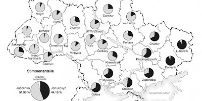 Karte: Ukraine: Ergebnisse der Präsidentenwahl Dezember 2004