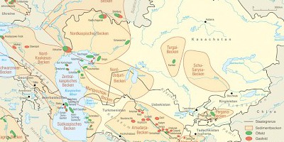 Karte: Zentralasien: Sedimentbecken