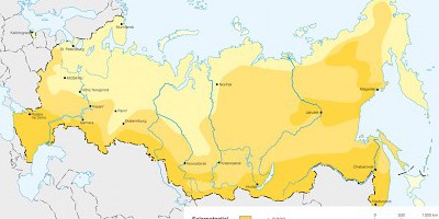 Karte: Russland: Solarpotential