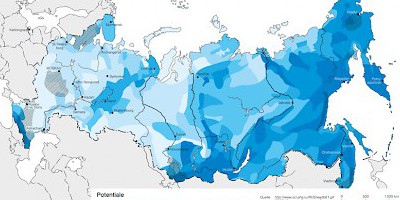 Karte: Russland: Wasserpotential
