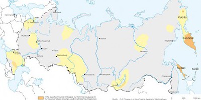 Karte: Russland: Geothermisches Potential