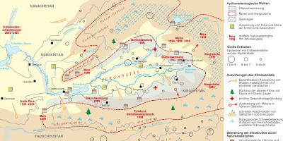 Karte: Zentralasien: Klimawandel und Naturkatastrophen im Ferganatal