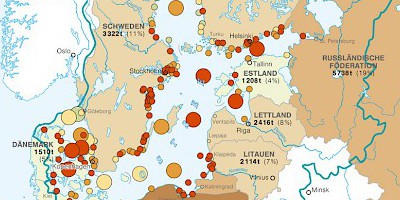 Karte: Verschmutzung der Ostsee: Phosphateinträge