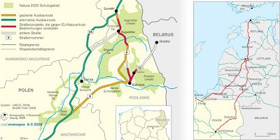 Karte: Polen: Via Baltica