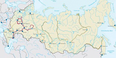 Karte: Russland: Wasserstraßen