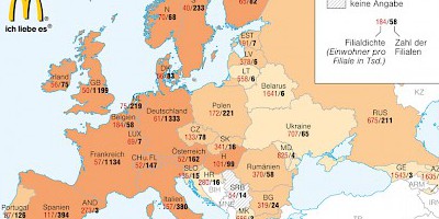 Karte: McDonald's in Europa