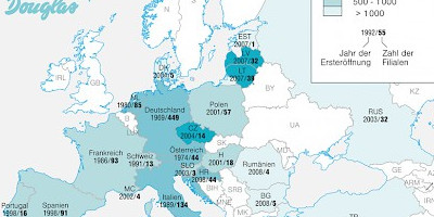 Karte: Douglas in Europa