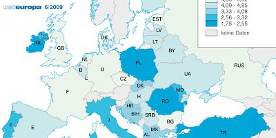 Karte: Wie oft beten Sie?