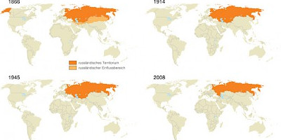 Karte: Russland 1866 bis 2008