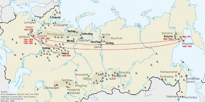 Karte: Das sowjetische Lagersystem 1939–1953