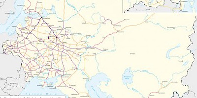Karte: Das Eisenbahnnetz im Rußländischen Reich 1900