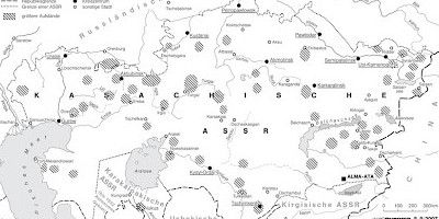 Karte: Aufstände in Kasachstan 1929–1932