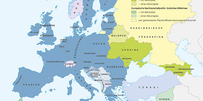 Karte: Die Europäische Union 2011 (EU-27), Beitrittskandidaten, Nachbarschaftspartner und EFTA-Staaten