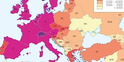 Karte: Europa: Bruttonationaleinkommen 2016