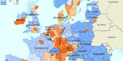 Karte: Europa: Wirtschaftskraft 2017 nach NUTS-2-Regionen