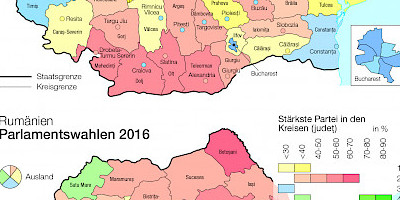 Karte: Rumänien: Wahlen zum Europäischen Parlament 2019