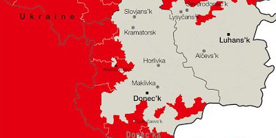 Karte: Ukraine: Präsidentschaftswahlen 2014 in Charkiv, Luhans'k und Donec'k