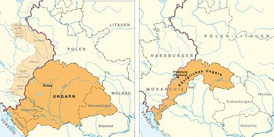 Karte: Ungarn 1480 und 1570
