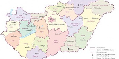 Karte: Ungarn: Administrative Gliederung