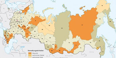 Karte: Russländische Föderation: Administrative Gliederung 2012