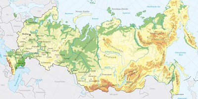 Karte: Russland: Physische Übersicht