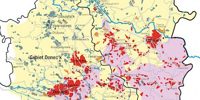 Karte: Ukraine: Der Krieg im Donbass – August 2014