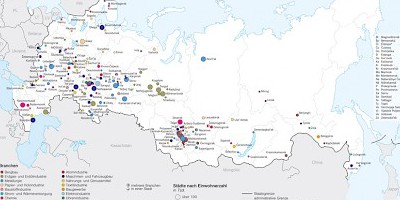 Karte: Russland: Industrielle Monostädte
