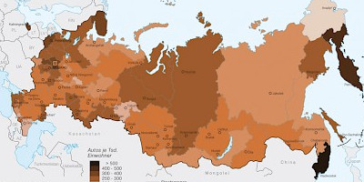 Karte: Russland: Motorisierung