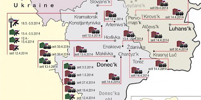Karte: Ostukraine: Besetzung staatlicher Behörden